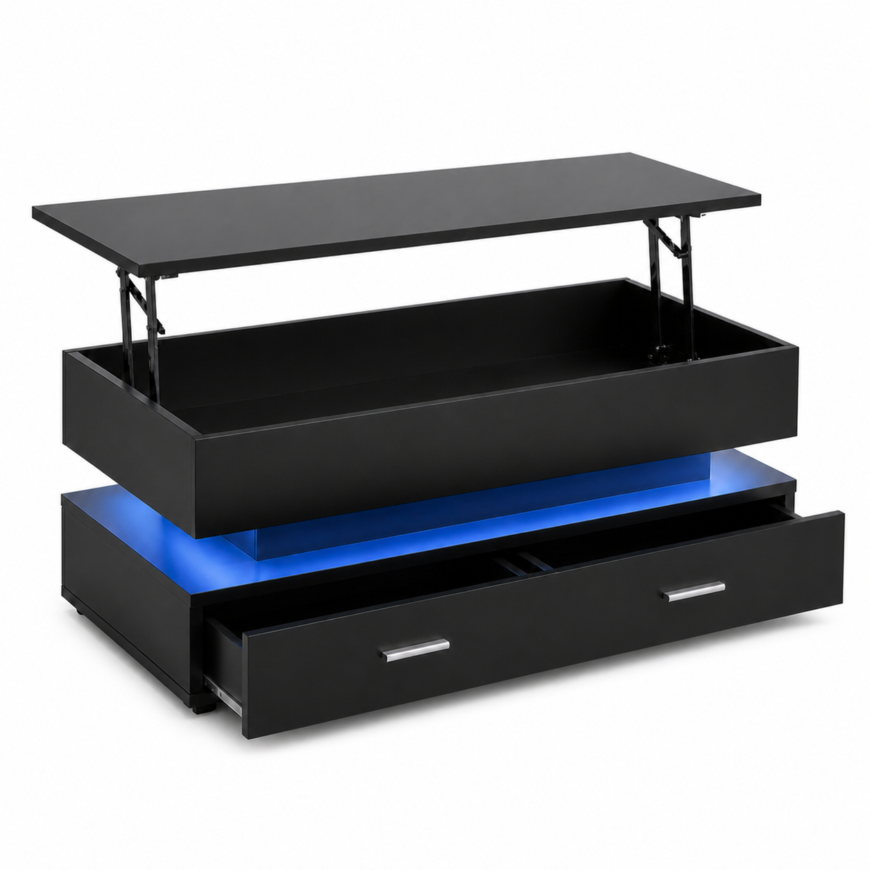 Table Basse Relevable Lumo – Design Moderne avec Rangement Intégré