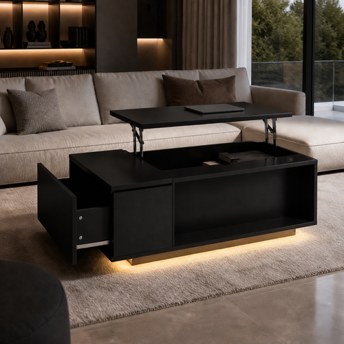 Table Basse Relevable Nova – Design Moderne avec Rangement Intégré
